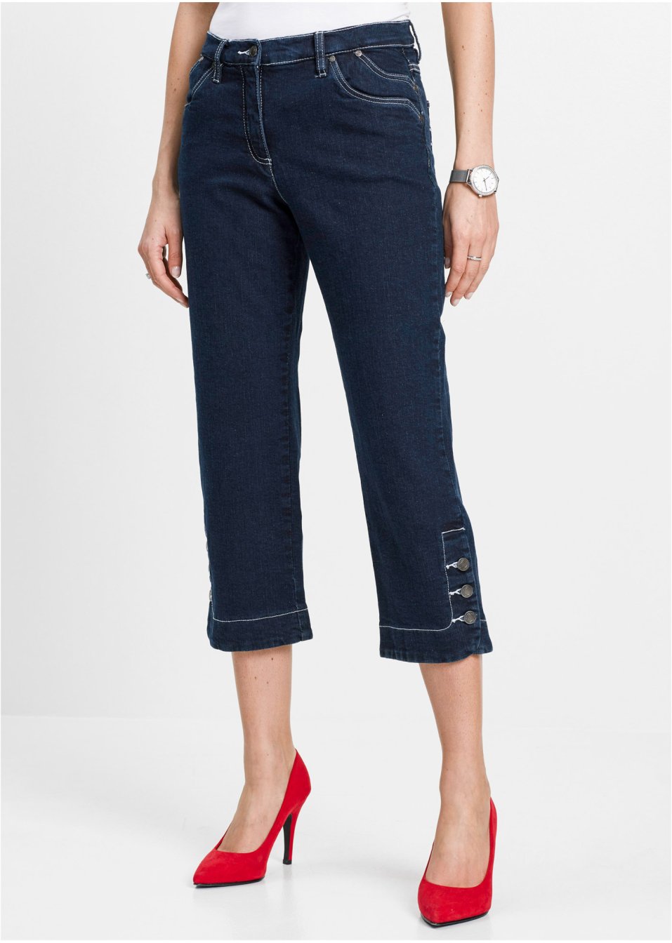 Pantacourt en jean extensible