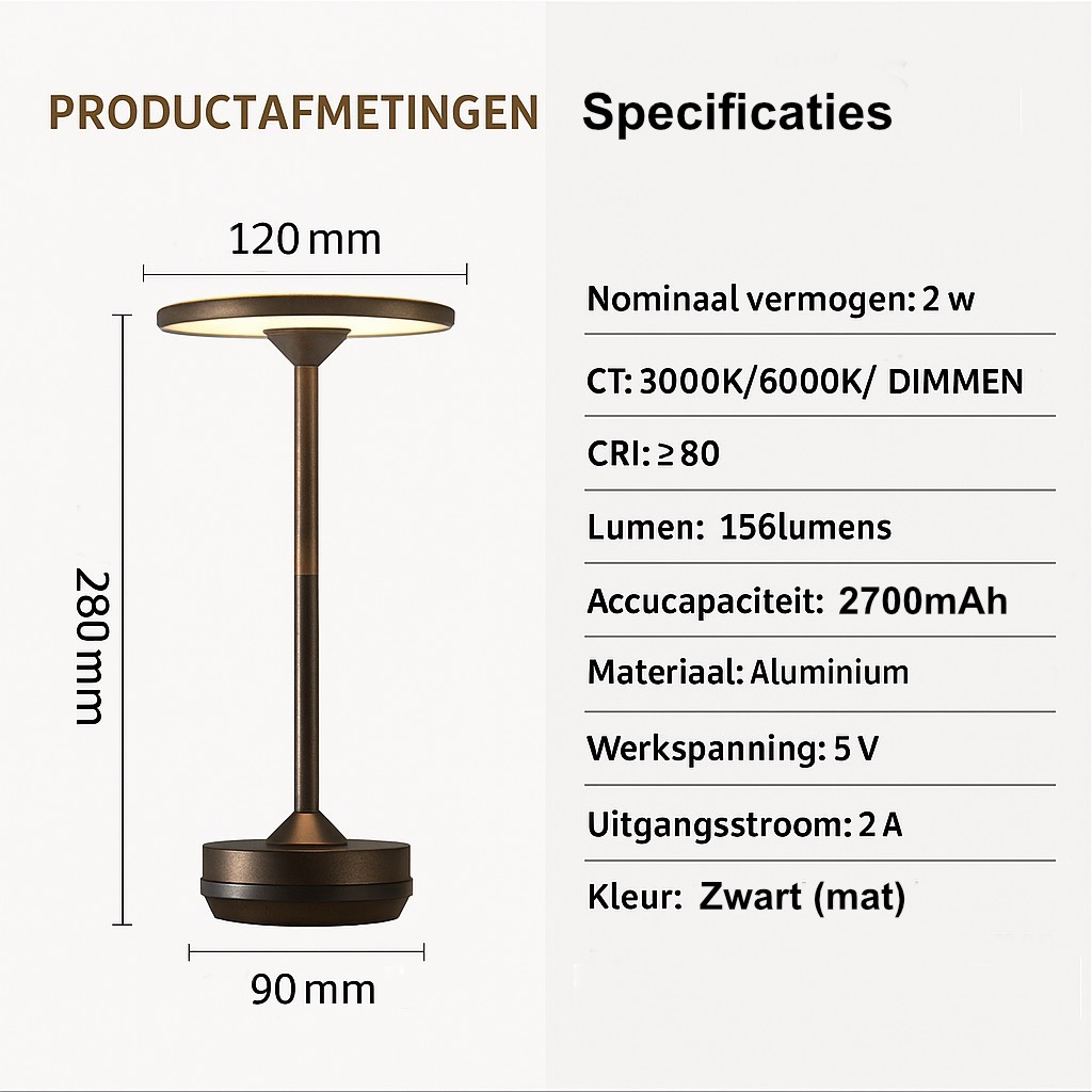 Eclips LED tafellamp - Gold