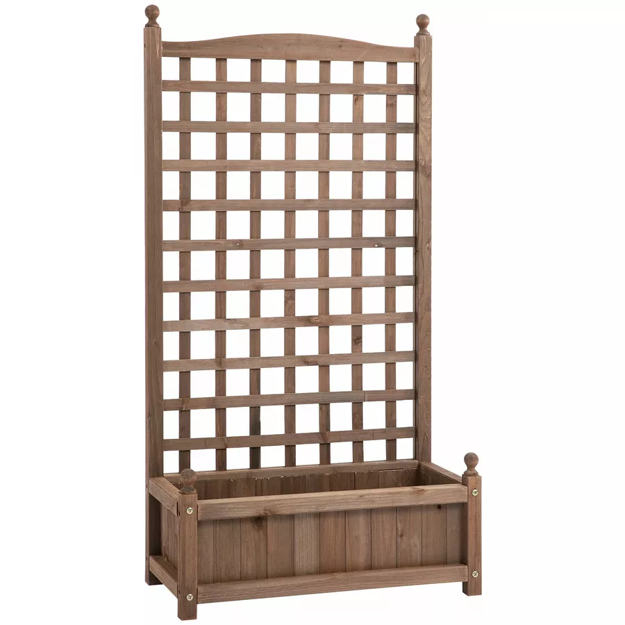 Outsunny Rankkasten im Spalierrahmen-Design dunkelbraun