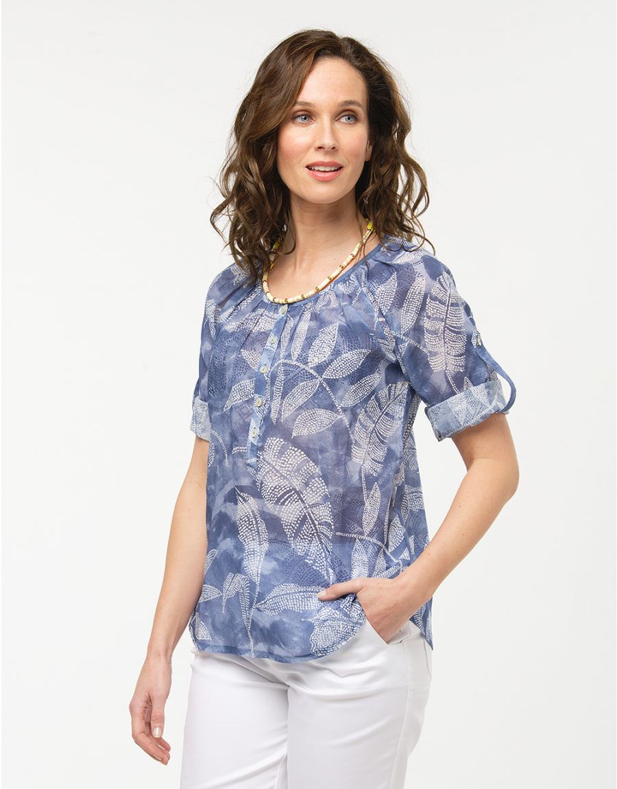 Blouse coton bleu
