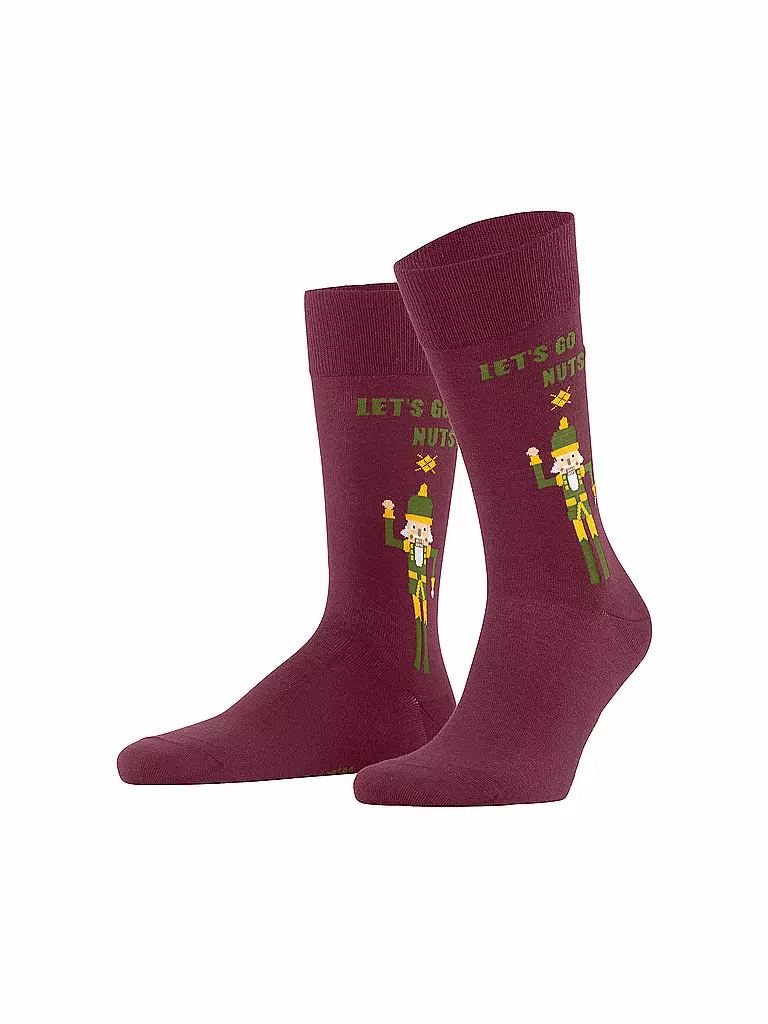 BURLINGTON Herren Socken NUTTY NUTRACKER 40-46 burgundy dunkelrot