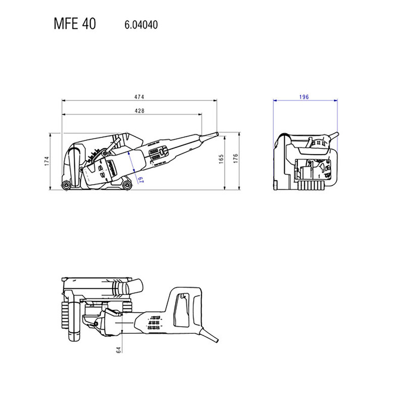 Metabo MFE 40 muurfreesmachine 1.900W