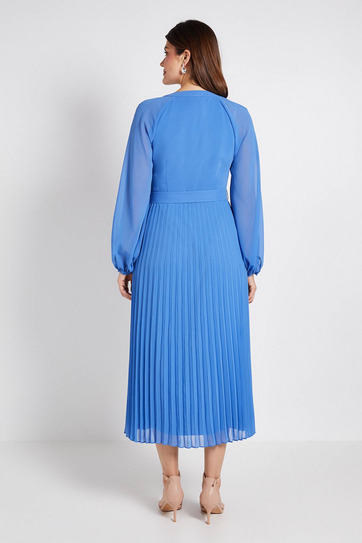 Wallis Robe Midi En Mousseline Avec Détails Plissés