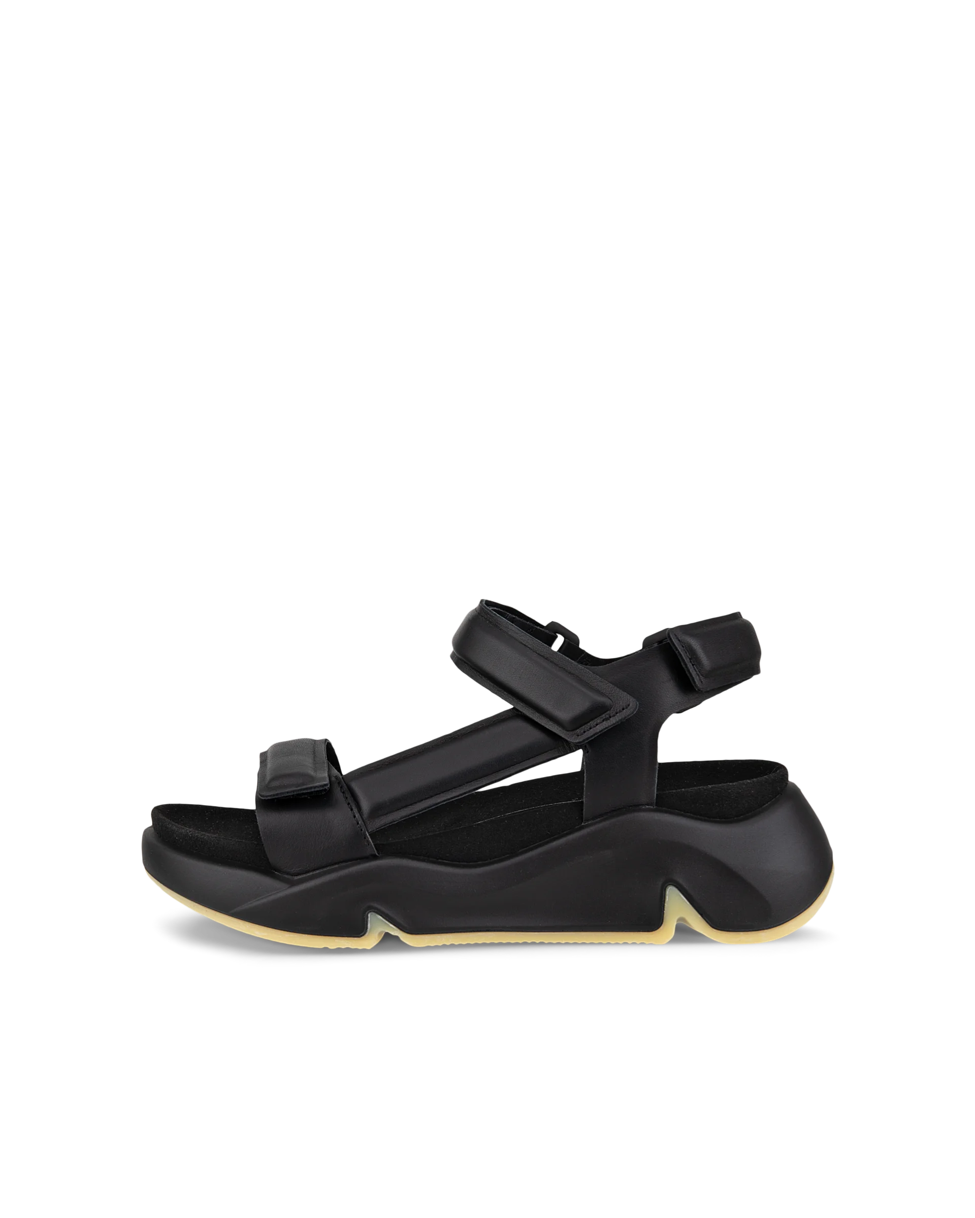 ECCO CHUNKY SANDAL Damen Ledersandale mit Plateau Schwarz