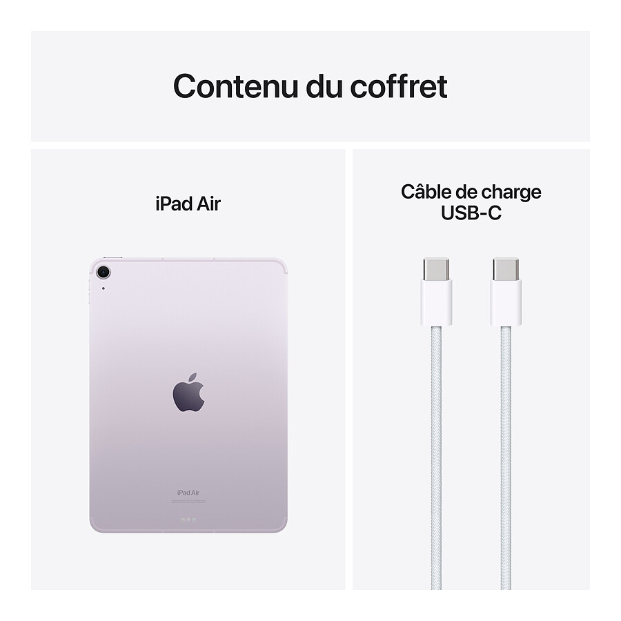 Apple iPad Air M2 2024 13 pouces Wi-Fi + Cellular - 128 Go - Mauve