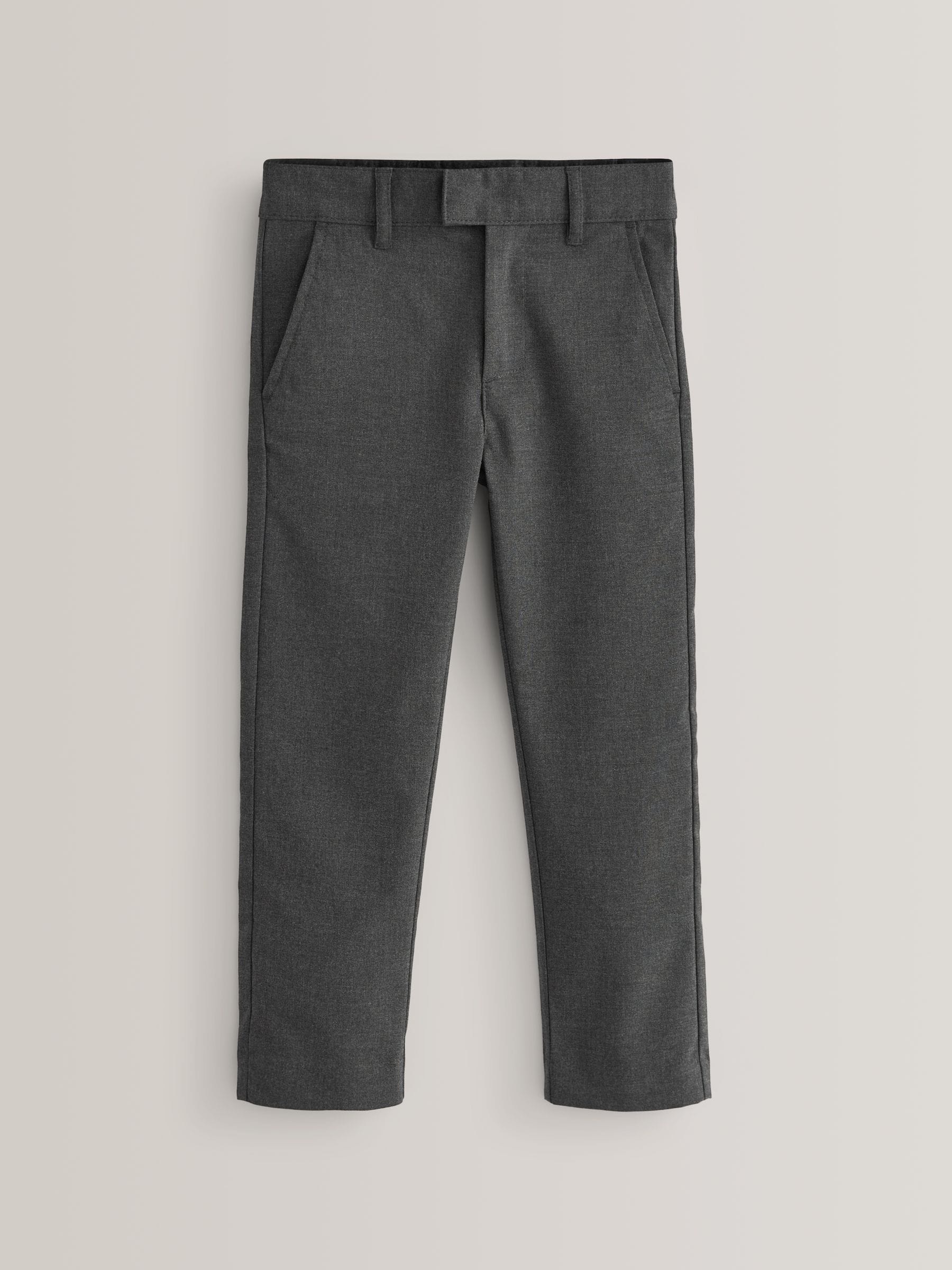 Grijs - Formele skinny schoolbroek met stretch (3-17 jr)