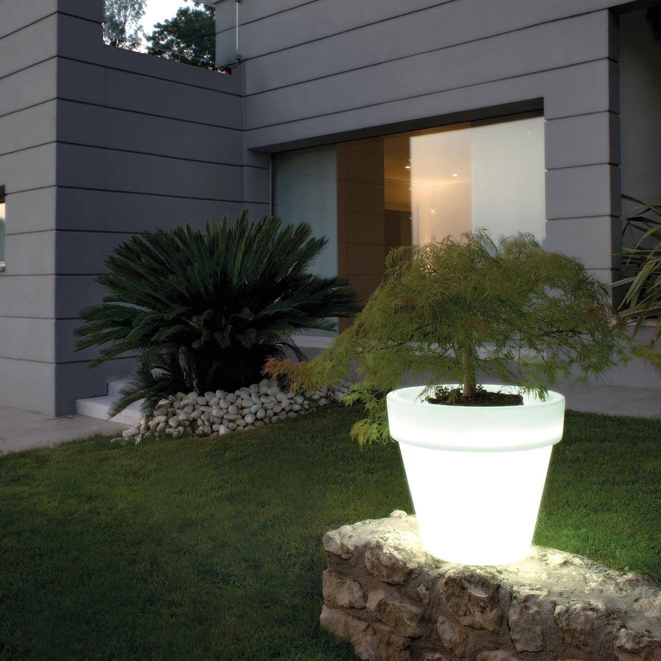 Serralunga Pot Bordato Liscio blanc - D.68x60 cm