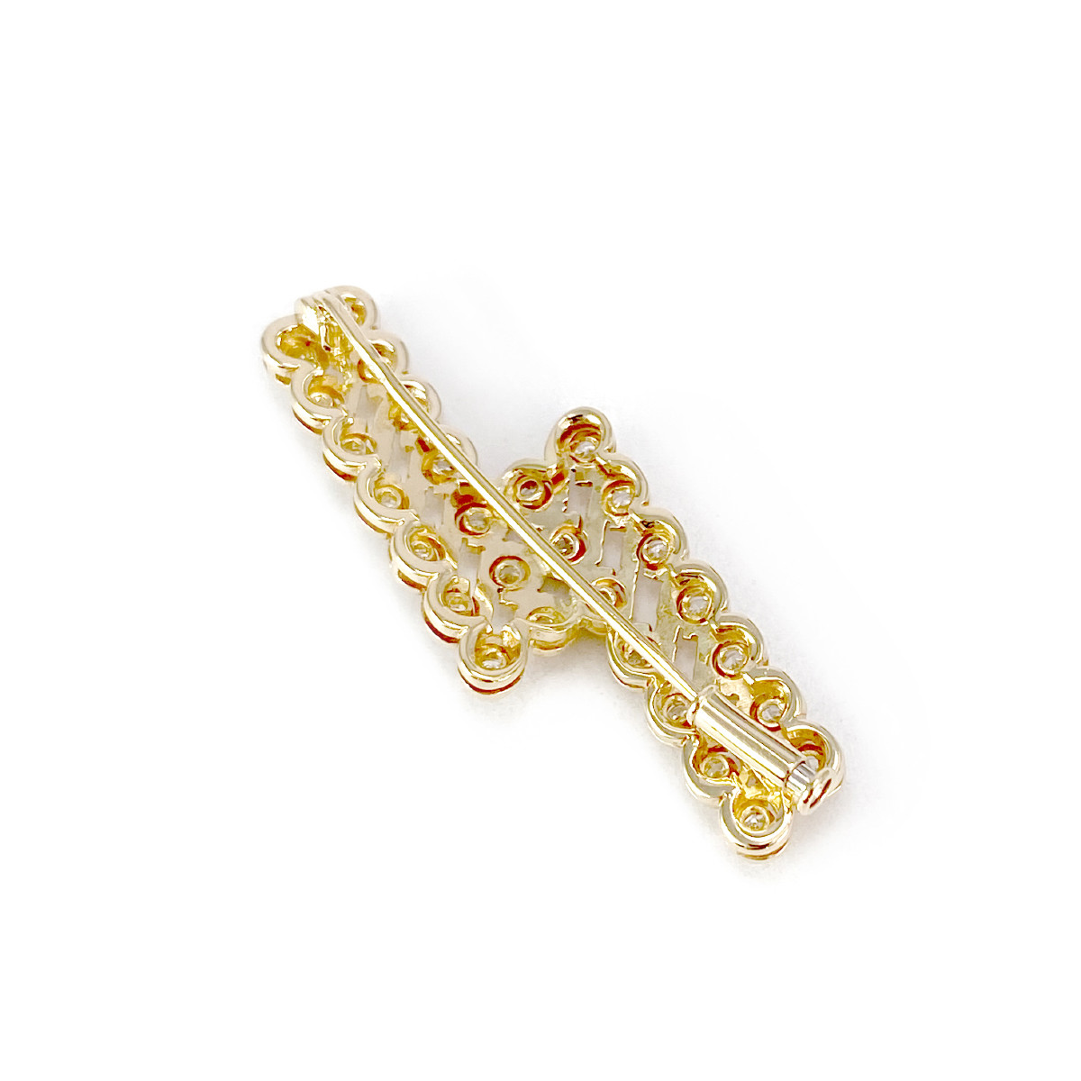 Broche d'occasion or 750 jaune diamants