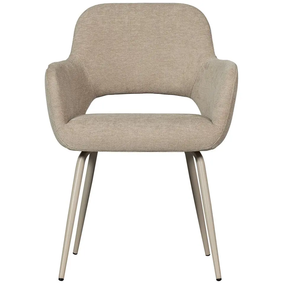 WOOOD Jenny Eetkamerstoelen - Polyester - Naturel - Set van 2
