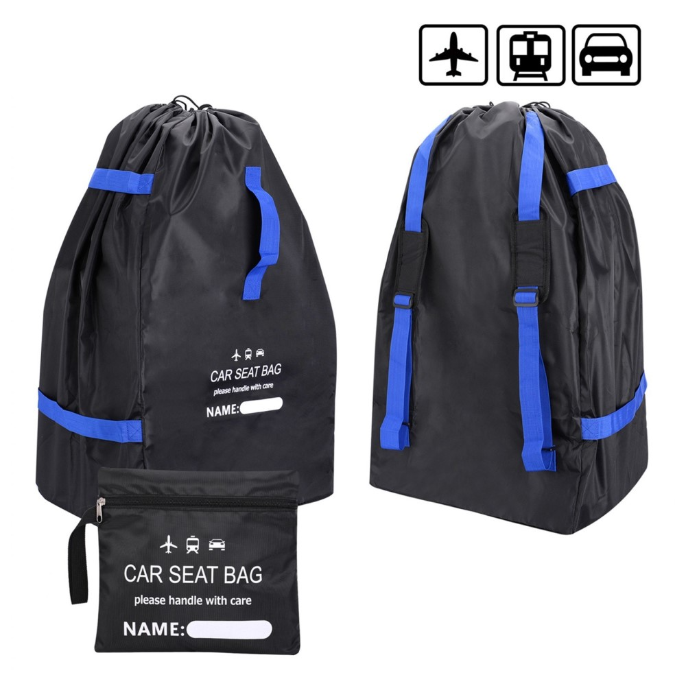(85x45cm) Kinder Autositz Rucksack Transport Reise Tasche  - Schwarz / Blau