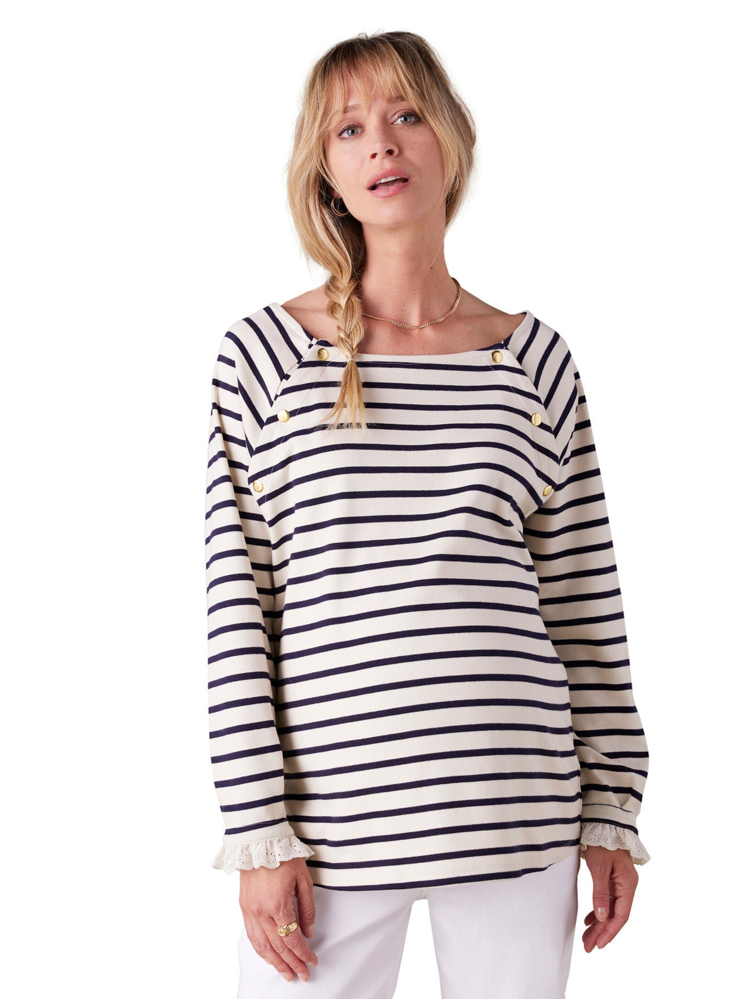 Envie de Fraise Bio-Kollektion: Matrosenshirt für Schwangerschaft und Stillzeit marine