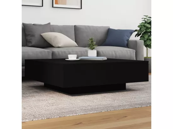 Table basse noir 100x100x31 cm bois d'ingénierie