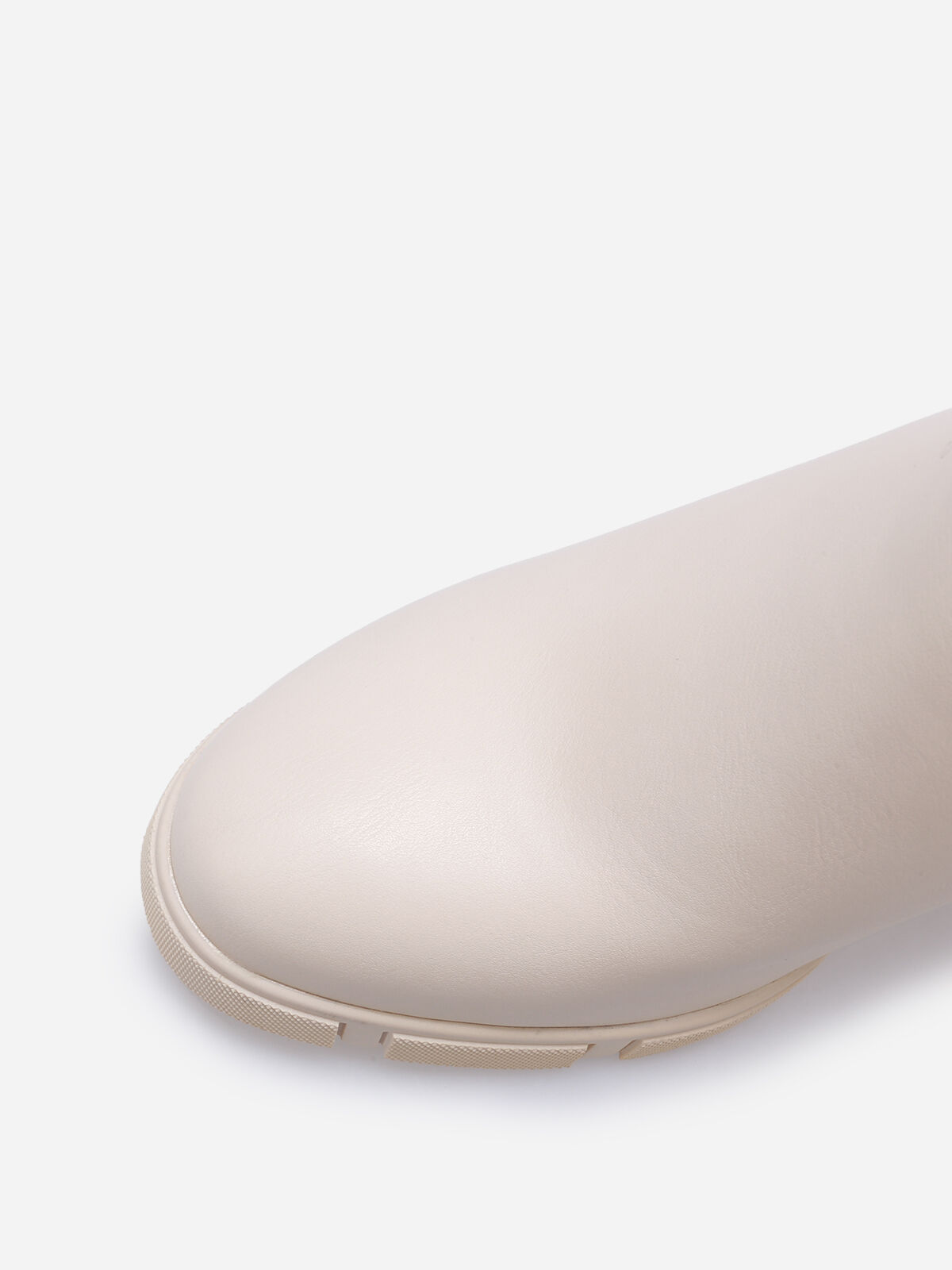 Chelsea à talon avec plateforme texturée- Beige