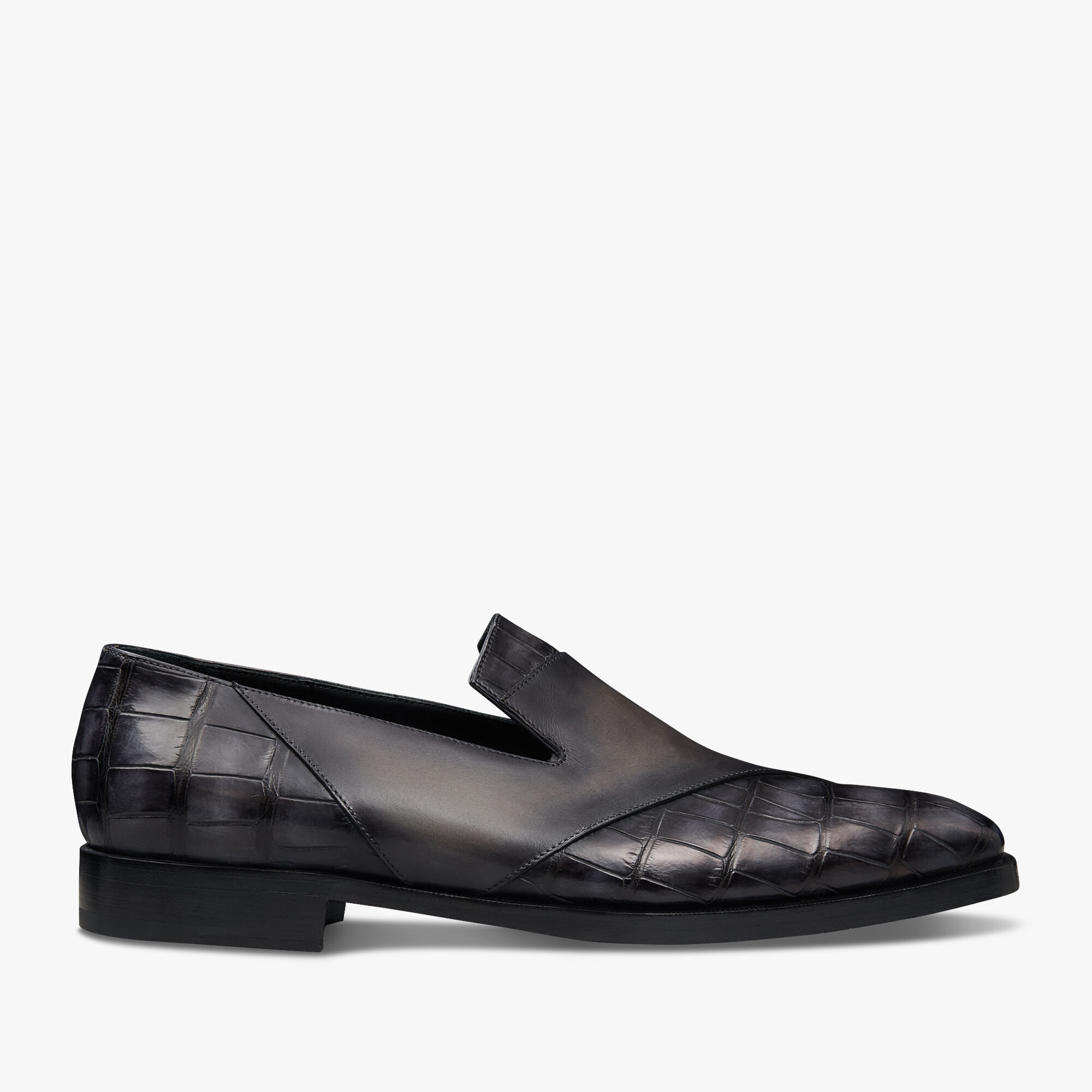 Mocassin Patchwork Demesure En Cuir et Cuir d'Alligator