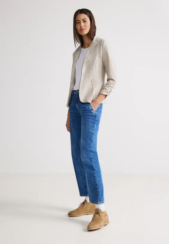 Basic Blazer mit Raffungen - spring sand melange