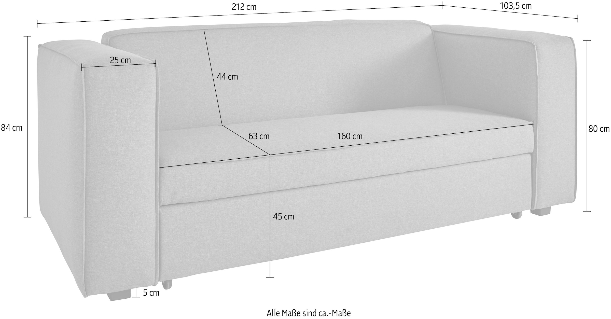 Home affaire Schlafsofa »Asmund, Design-Schlafsofa, komfortable Bedienung,« perfekter Sitzkomfort, Liegefläche 160/200 cm