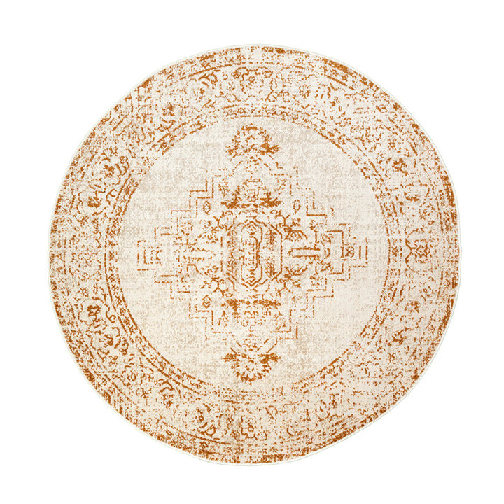 Rond vintage vloerkleed - Spring Ethnic Creme/Terra