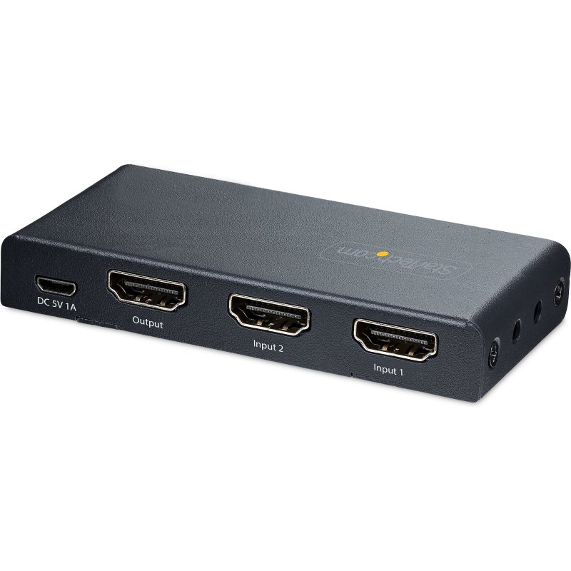 StarTech.com Switch HDMI 8K à 2 Ports - Switch HDMI 2.1 4K 120Hz HDR10+/8K 60Hz UHD - Commutateur HDMI 2 Entrées 1 Sortie - Commutation de Source Automatique/Manuelle - Adaptateur Secteur et Télécommande Inclus