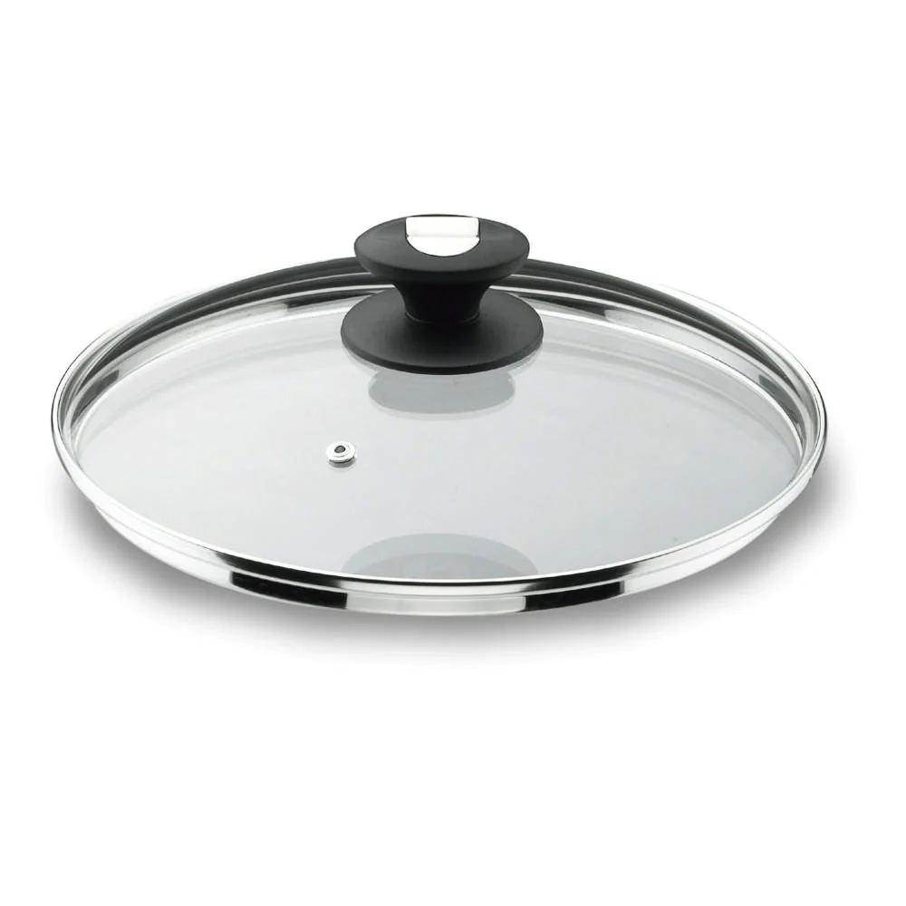 Couvercle en verre bord inox 20 cm Lacor