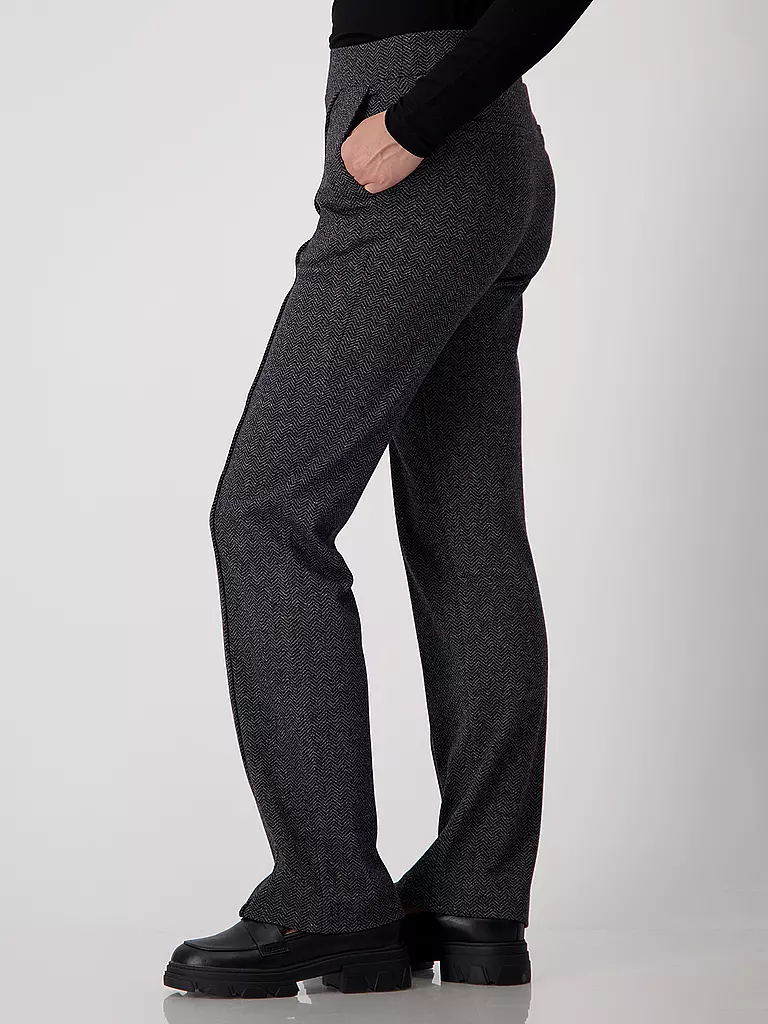 MONARI Hose Wide Leg Fit  schwarz