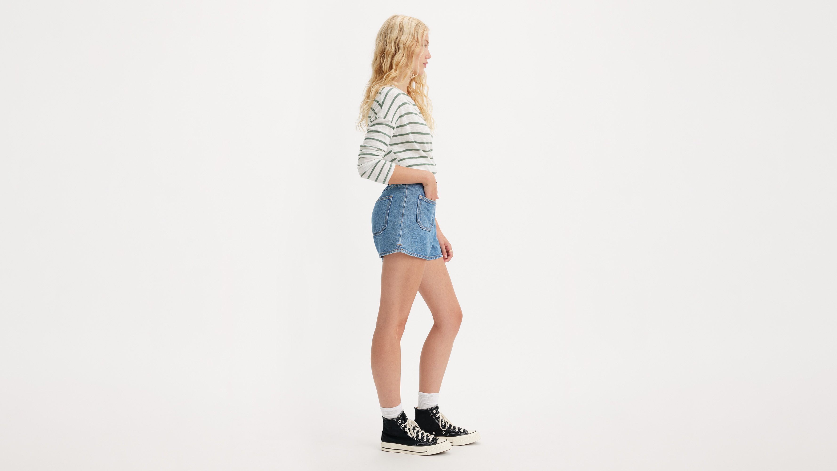 Short Mom ’80 poche plaquée - In Patches Short - Bleu