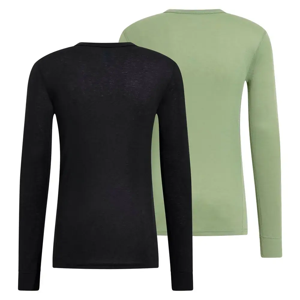 Odlo SUW Active Warm Thermoshirt Lange Mouwen 2Pack Zwart/Groen Heren