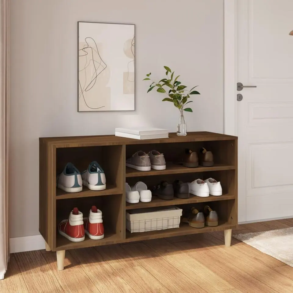 vidaXL - Schoenenrek - Bruin - Bewerkt hout