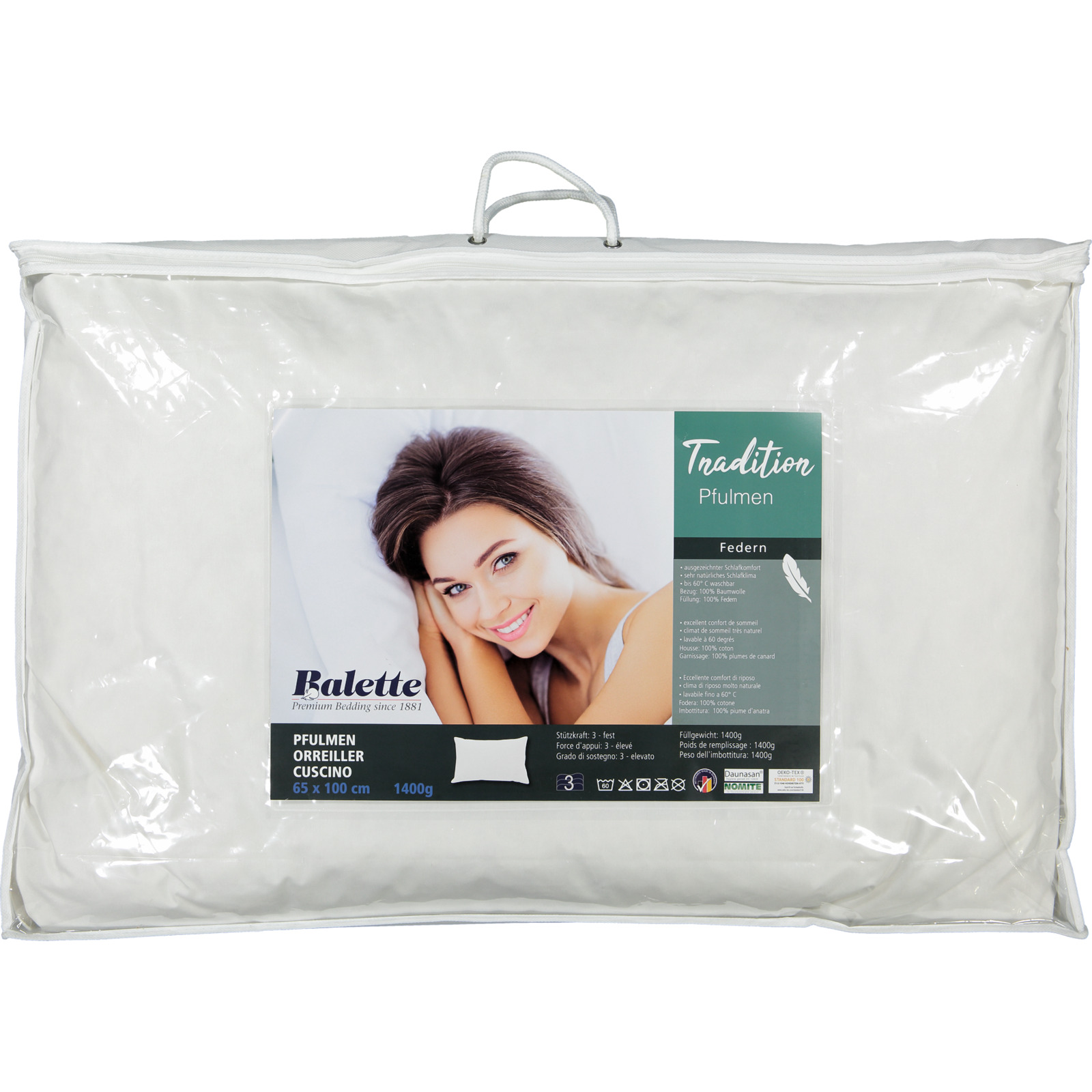 Pfulmen Kissen F, 65x100 Pfulmen, weiss