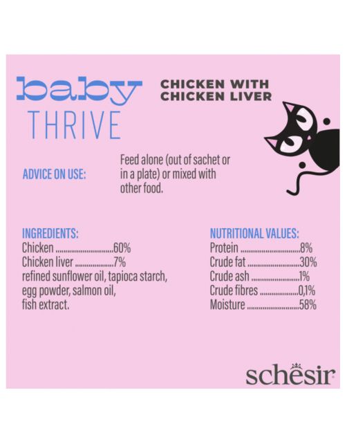 Schesir Baby Trive - Kattenvoer - Kip 160 g