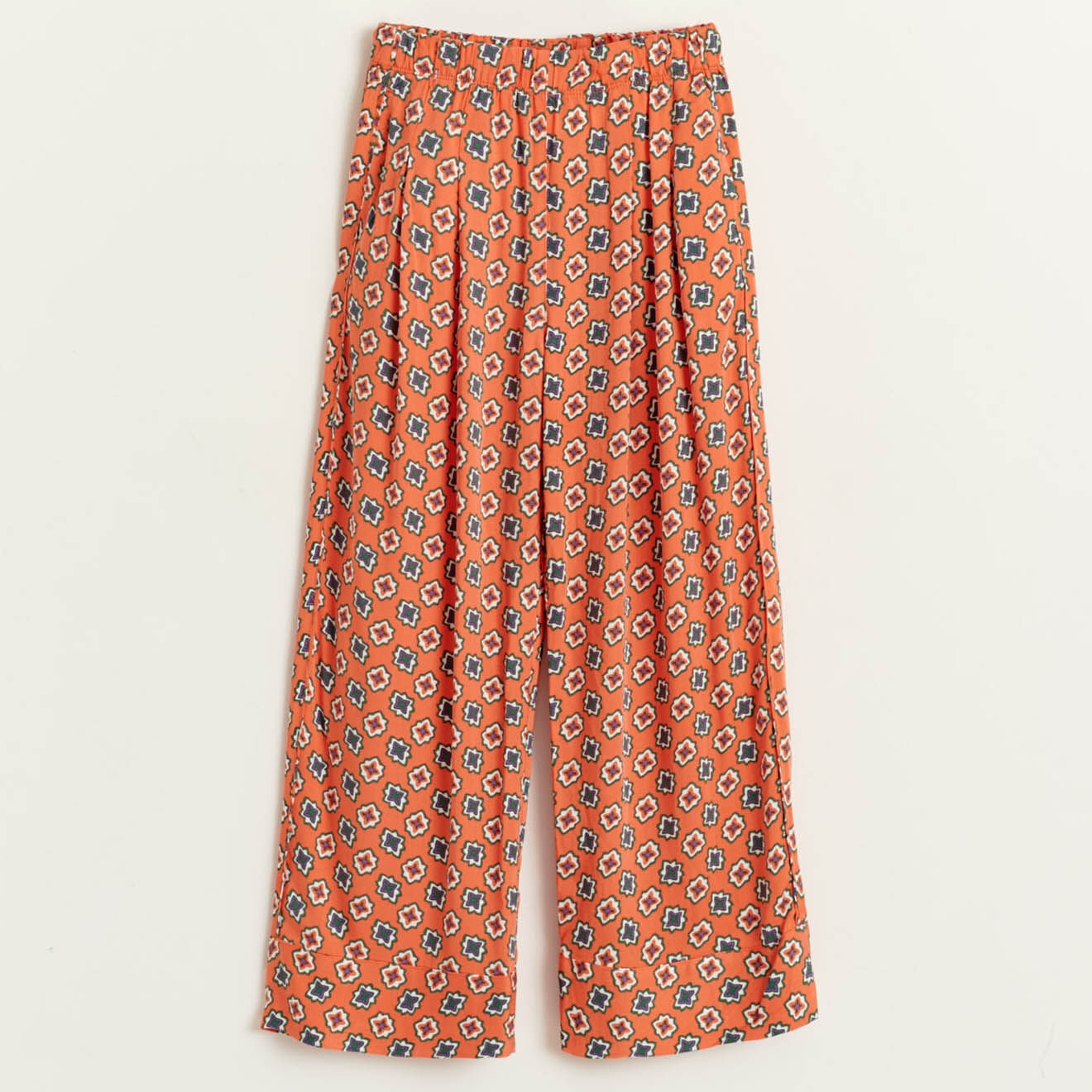 Bellerose Pantalon Peanut ample à motif orange