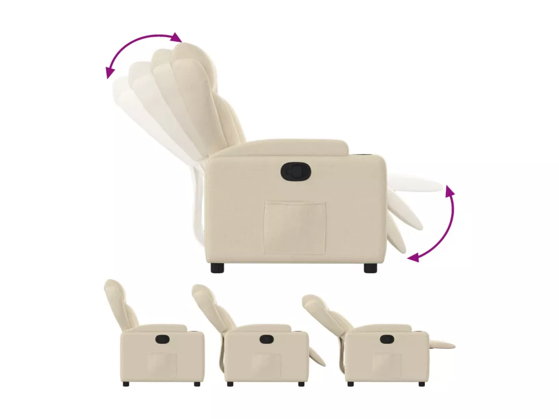 Fauteuil inclinable Crème Tissu