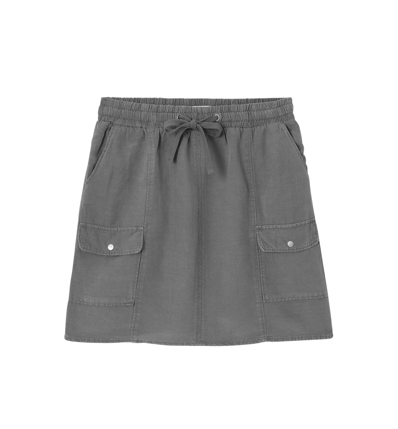 Jupe en lyocell et lin Femme - Gris foncé