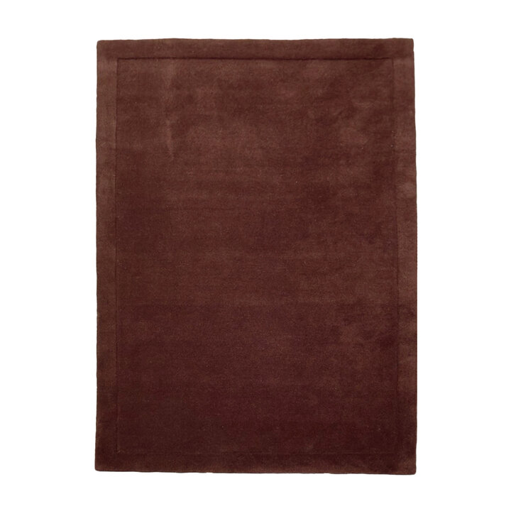 Wollen vloerkleed - Isara Border Donkerbruin