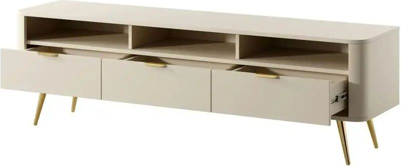 Selsey - Oval - TV-kast - Beige - Gelamineerd Meubelplaat