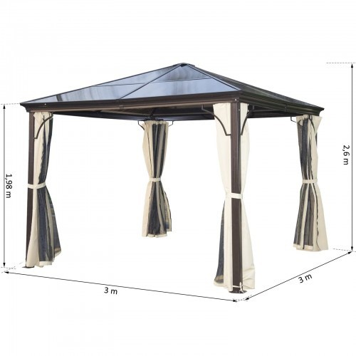 Tenda de jardim com quebra-vento e mosquiteiro