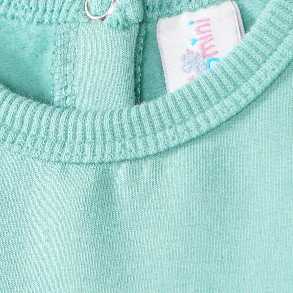 Topomini Baby Sweatkleid und Leggings im Set helltürkis / creme
