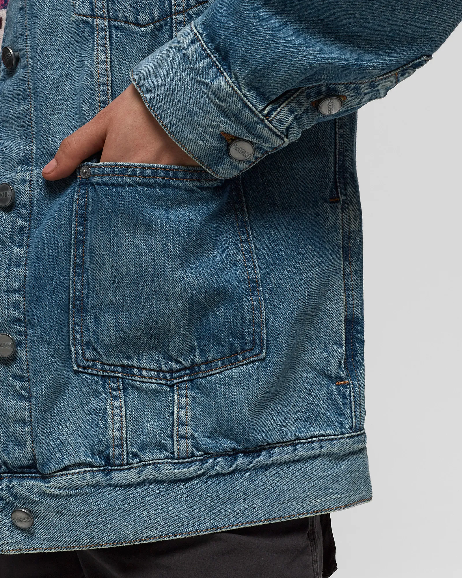 Ganni Tint Denim Oversized Jacket