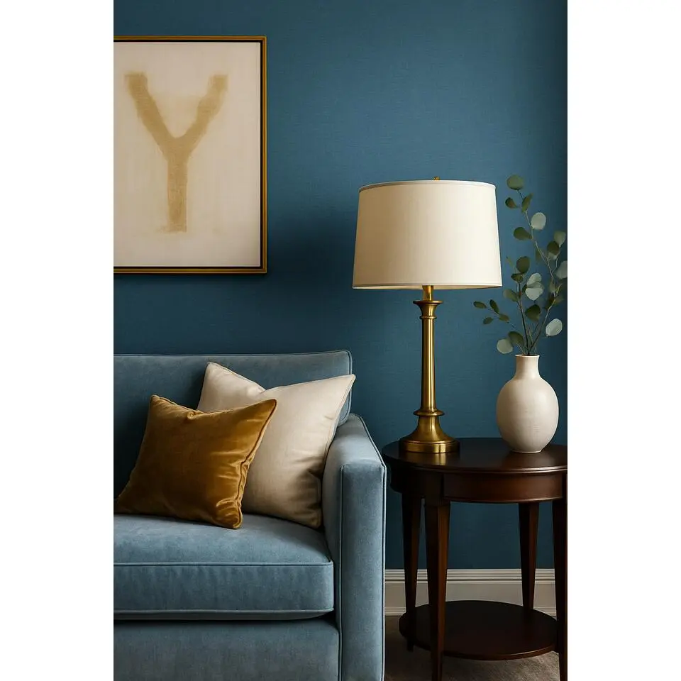 Dutch Wallcoverings Vliesbehang Linen & Textures uni - blauw - 10,05m x 53cm