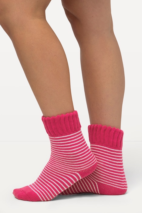 Kuschelsocken, 2er-Pack, Ringel, Rippbündchen