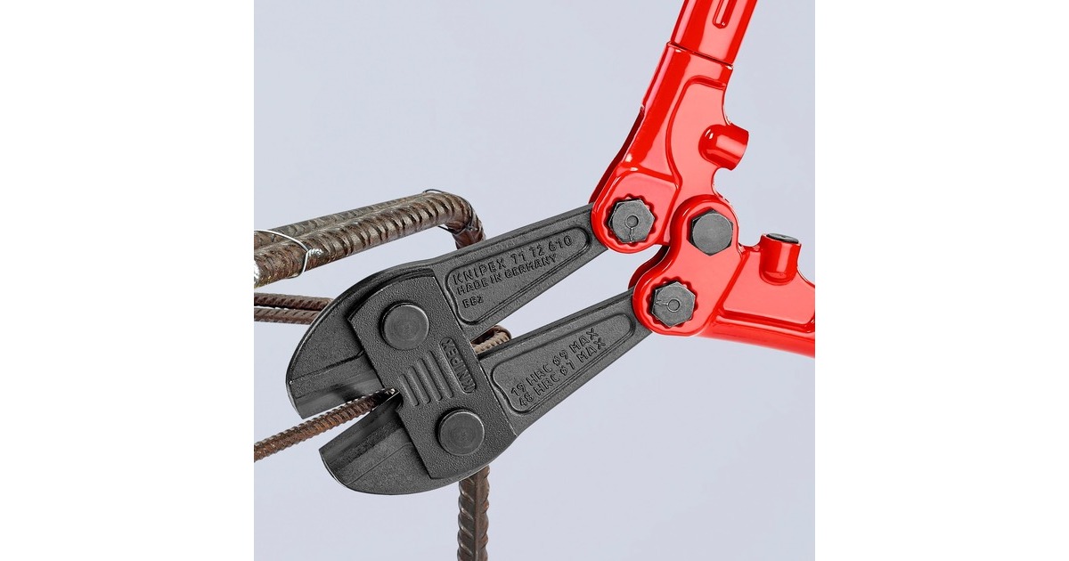 KNIPEXBetonschaar 7172610 kniptang  (Rood/blauw, MIddensnijder, Geschroefd scharnier)