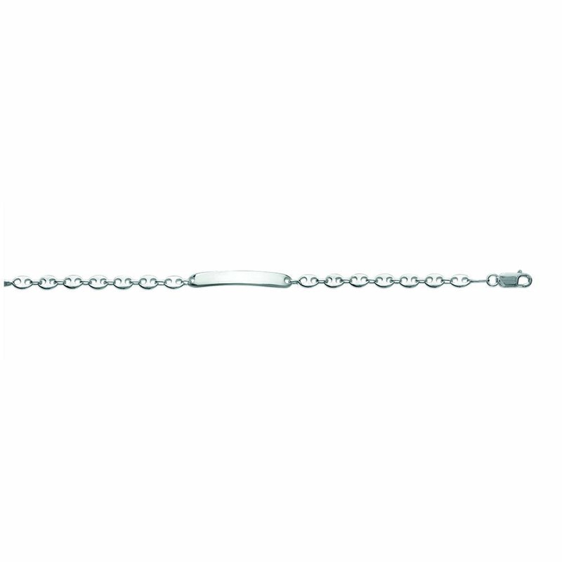 Gourmette Mixte - Argent 925 - Chaîne grain de café - Largeur : 6 mm - Longueur : 19 cm