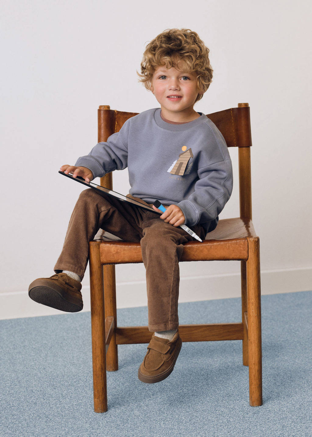 Mango Kids suède sneakers cognac