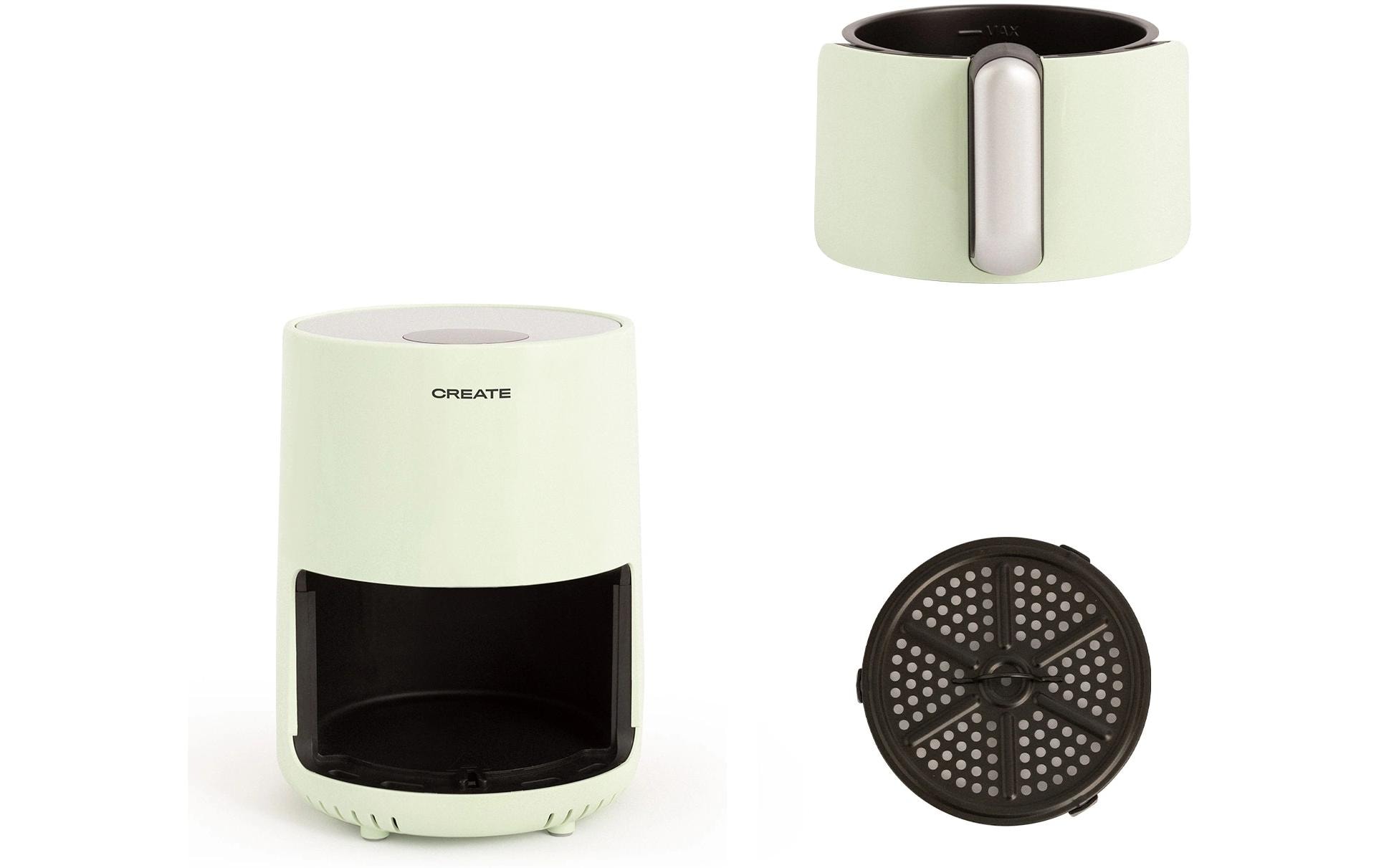 Fritteuse Air Fryer Pastelgrün 1.5 lKompakter Air Fryer für fettarmes Frittieren und Backen