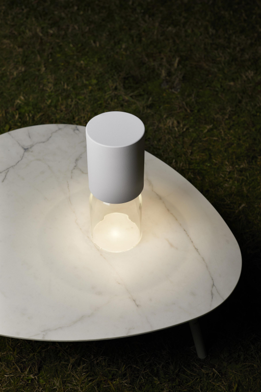 Luceplan Nui Mini tafellamp LED oplaadbaar greige