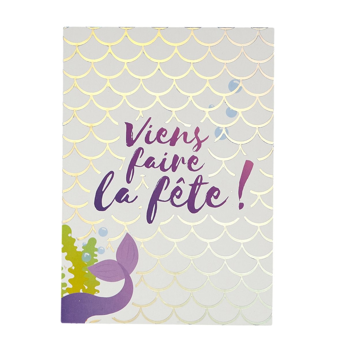 6 cartes d'invitation Sirène