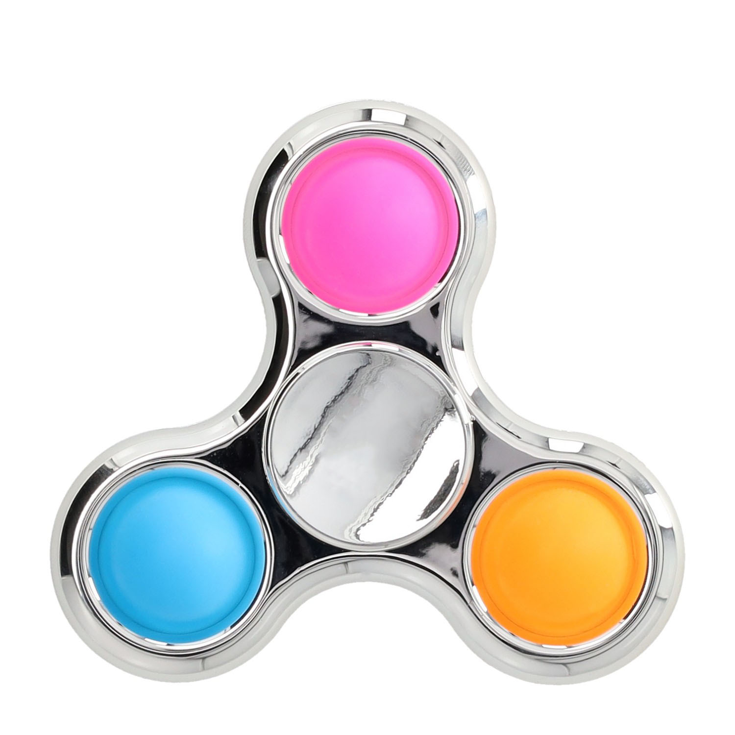 (Ø80mm) Anti Stress Bubbles Pop It Fidget Spinner Spiel Hand Spielzeug - Silber