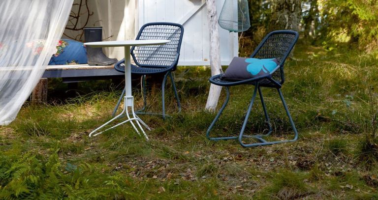 Fermob Sixties tuinstoel onderstel Cotton White, zitting Cotton White