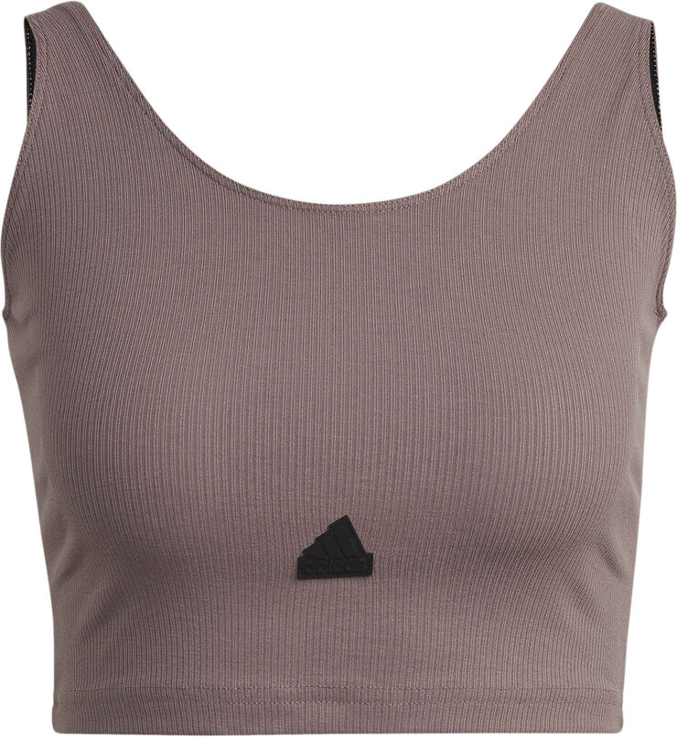 adidas Rib Cropped top Brun