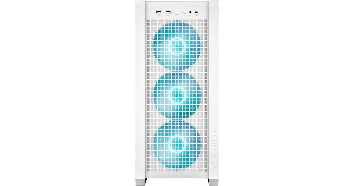 ASUSTUF Gaming GT302 ARGB midi tower behuizing  (Wit | 2x USB-A | 1x USB-C | RGB | Tempered Glass)