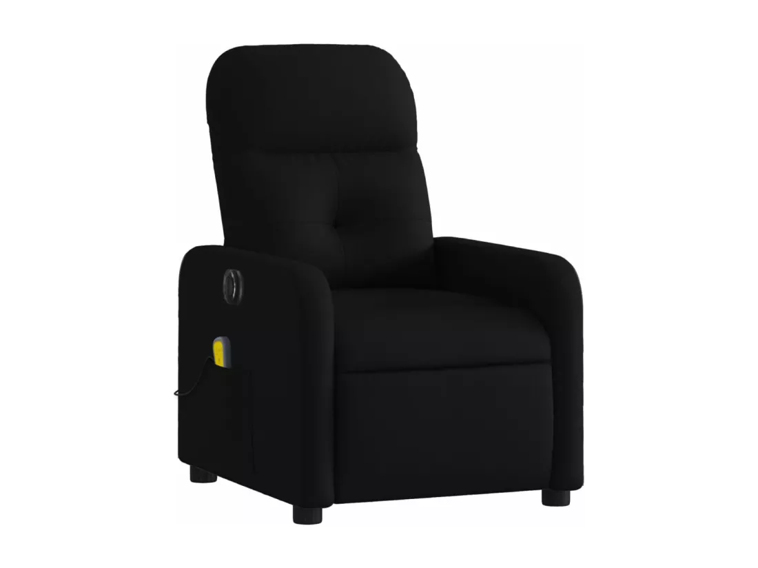 Fauteuil massant inclinable électrique Noir Tissu